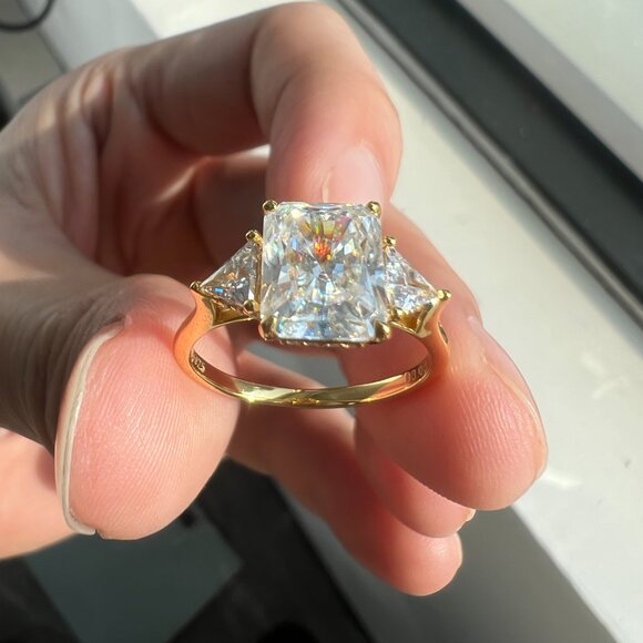 Moissanite Engagement Ring - 3 carat single stone, 925 silver - Picture 3 of 5